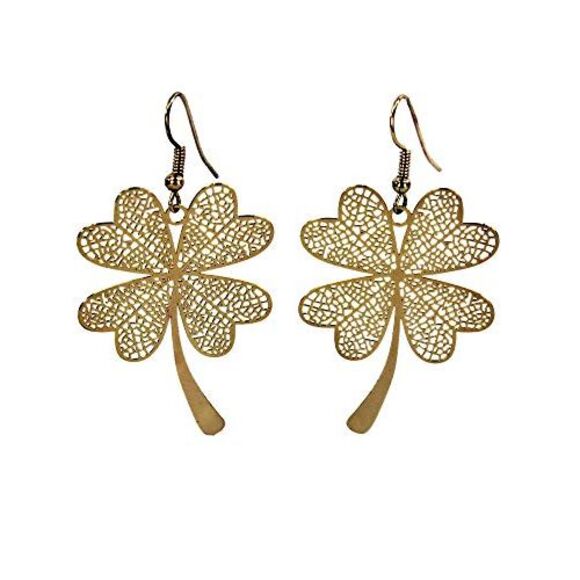 Shamrock Dangling Pierced Earrings - Picture 3 of 4